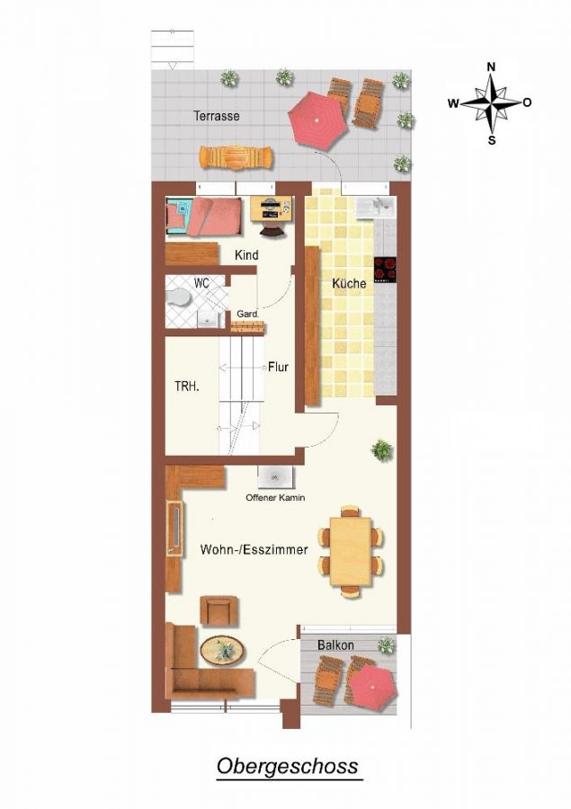 Grundrissplan OG-technisch bearbeitet - KOMFORTABLES REIHENHAUS MIT XXL-GARAGE