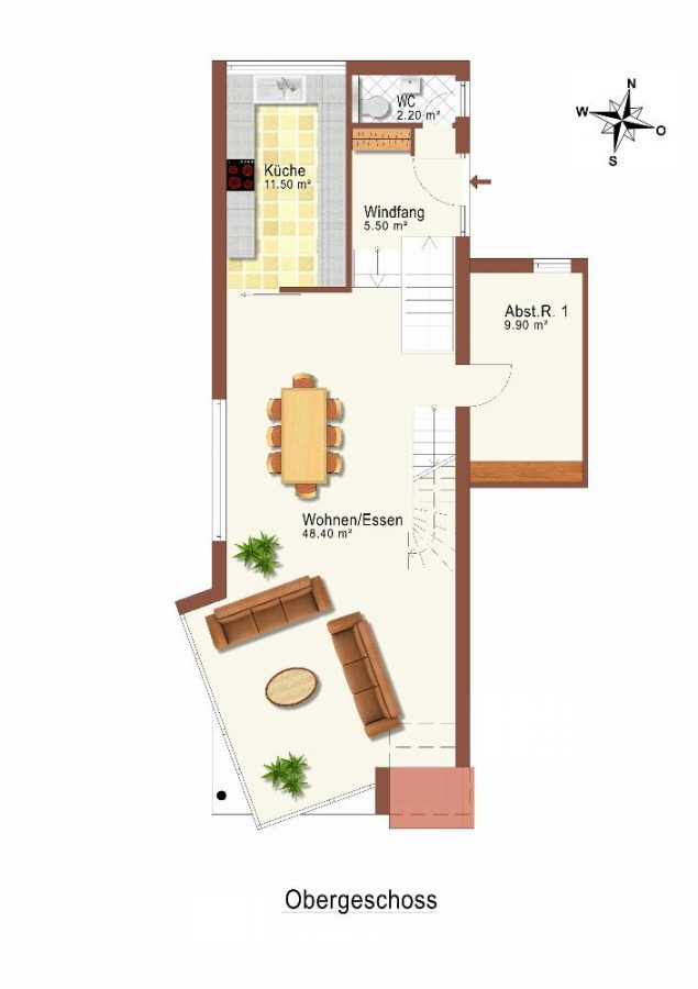 Grundrissplan OG-technisch bearbeitet - WOHNEN & INVESTIEREN AM NATURPARK SCHÖNBUCH-3-FAMILIENHAUS MIT ANBAU 1-FAMILIENHAUS