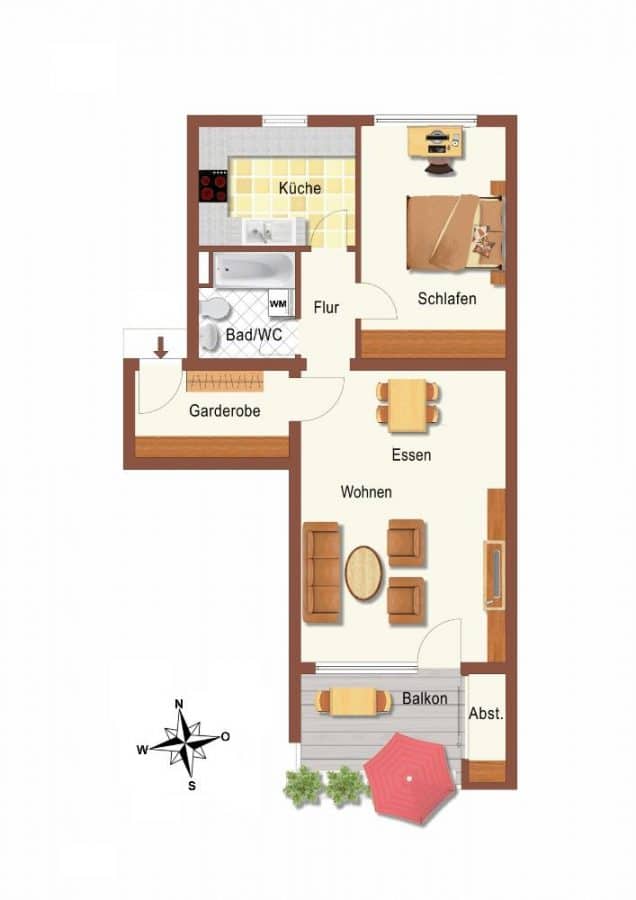 Grundrissplan-technisch bearbeitet - IDEAL FÜR PAARE/SINGLES